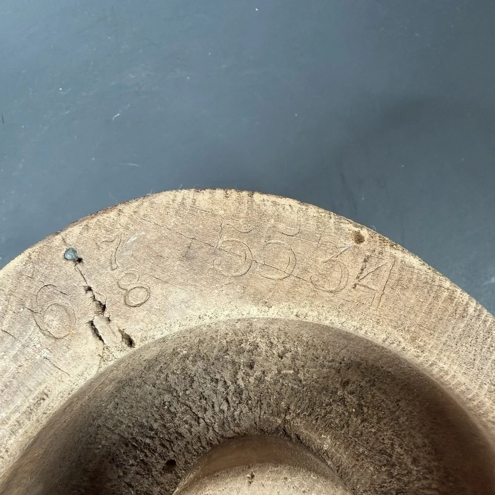 Antique Primitive Millinery Wood Hat Block Mold Form Hatter Tool‎ RC&Co 6 7/8